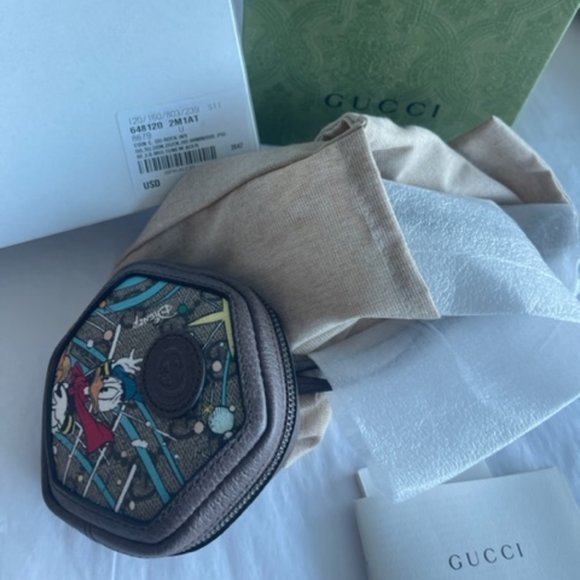 GUCCI GG Disney X Donald Duck Zip Around Marmont Brown Italy Authentic NEW - Picture 3 of 9